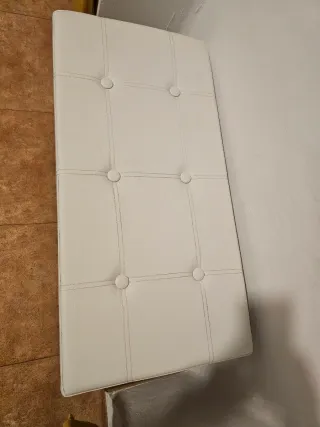 Puff Almacenaje Piel Sintética Blanco
