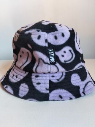 Gorro polar Smiley morado y negro