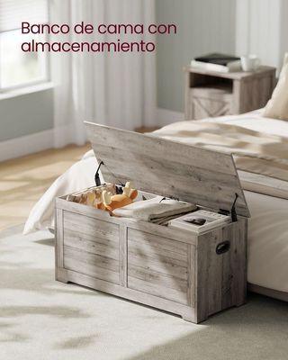 VASAGLE Puff Almacenaje, Banco Almacenaje 
