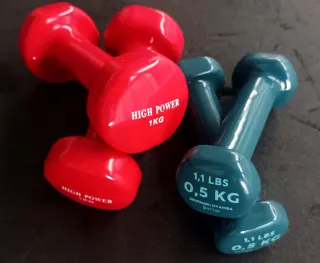 Coppia Manubri 0,5kg e 1kg Rossi e Blu