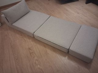 Puff Sillón Arty Kave Home Beige/Gris