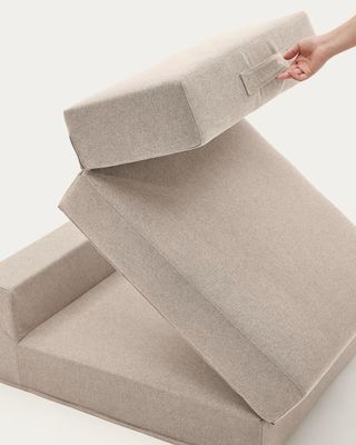 Puff Sillón Arty Kave Home Beige/Gris