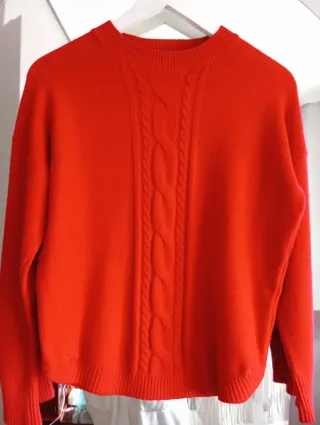 Jersey punto trenzado rojo