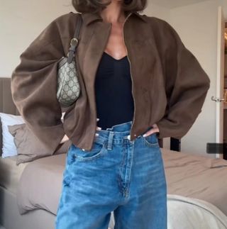 Chaqueta bomber efecto ante Zara 🤎