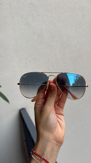 Gafas de Sol Ray-Ban Aviator Doradas Azules
