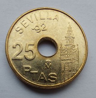 MONEDA 25 PESETAS 1992 SC GIRALDA SEVILLA