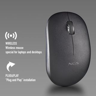 NGS Fog Pro Black - Ratón Inalámbrico, Ratón Óptico de 1000 dpi
