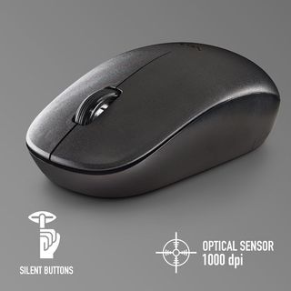 NGS Fog Pro Black - Ratón Inalámbrico, Ratón Óptico de 1000 dpi
