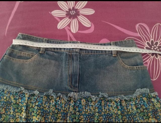 Falda vaquera estampada Formula Joven