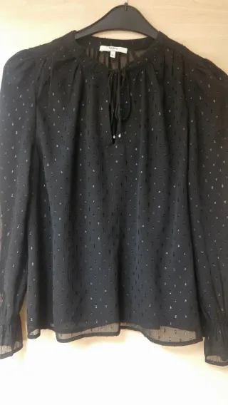 Blusa Pepe Jeans M Negra Semitransparente