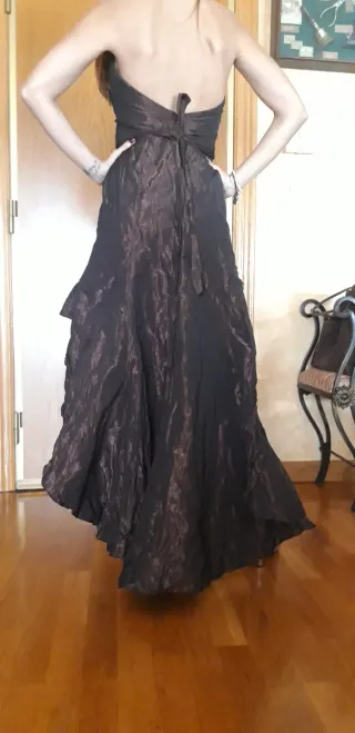 Vestido fiesta y chal EXTART & PANNO  diseño halte