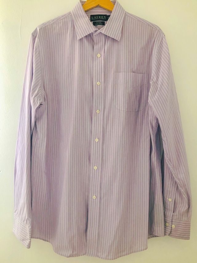 Camisa Ralph Lauren Lavanda Rayas Blancas