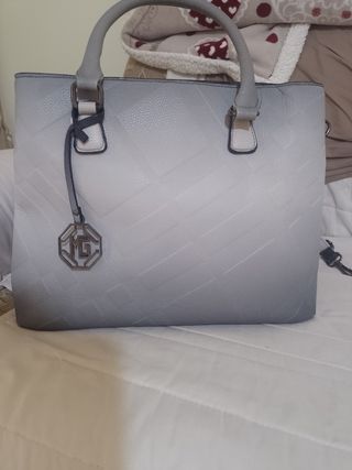 Borsa a mano con tracolla grigio