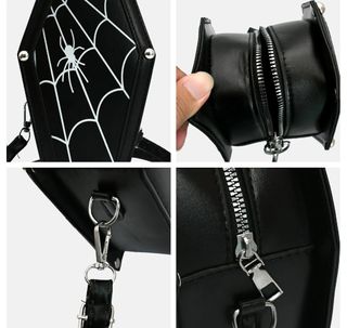 Bolso Ataúd Negro con Telaraña