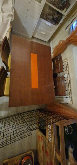 Conjunto de mesa madera maciza con 4 sillas 