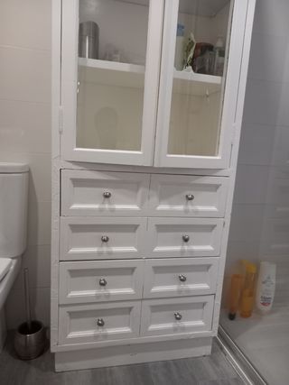 Vitrina Estantería con Cajones Blanca
