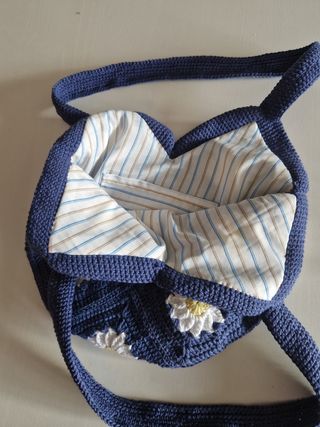 Bolso Crochet Flores Hecho a Mano