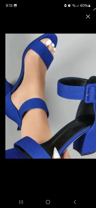 Sandalias de tacón azul talla 41