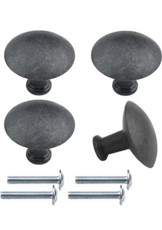 24 Pomos Hemnes Ikea Metal Negro/Gris
