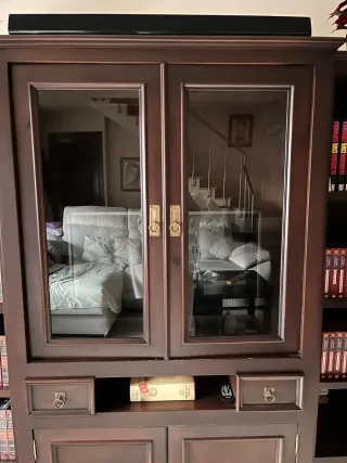 Librería/Mueble TV Madera Nogal