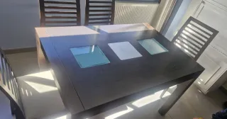 Mesa Comedor/Salón Madera y Cristal