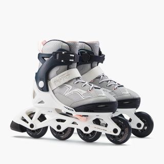 Patines Línea Niños Oxelo Roller Fitness Fit 3 Gris Claro