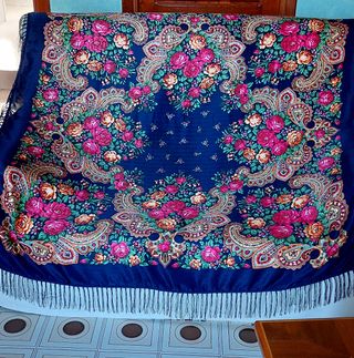 Fazzoletto scialle stile russo Babushka Sciarpa