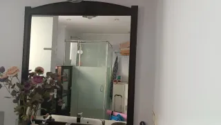 Mueble de baño madera y cristal