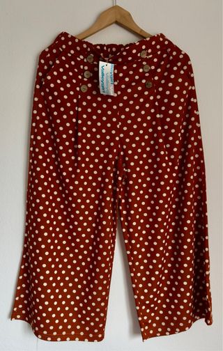 Pantalón ancho de mujer diseño con lunares