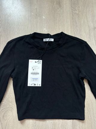 Camiseta Zara manga larga negra Talla S
