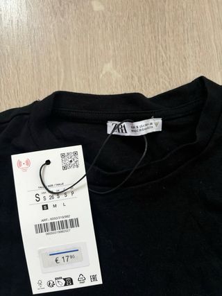 Camiseta Zara manga larga negra Talla S