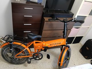 Bicicleta Eléctrica Naranja Plegable
