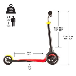 Patinete Scooter Niños 3 ruedas Oxelo B1 Negro (Sin Base)