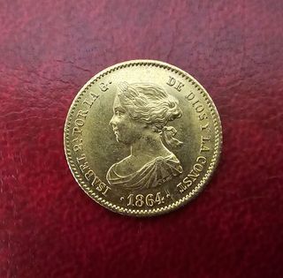 Moneda 40 Reales 1864 Madrid Isabel II