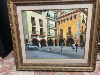 Cuadro Santillana:porches de la plaza Mayor
