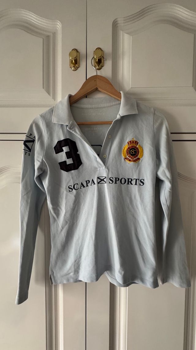 Polo Scapa Sports azul manga larga mujer