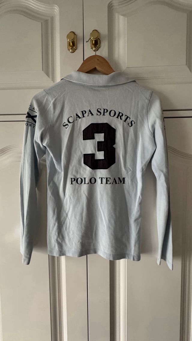 Polo Scapa Sports azul manga larga mujer