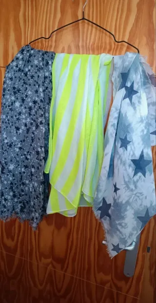 Lote 3 fulares estrellas y rayas