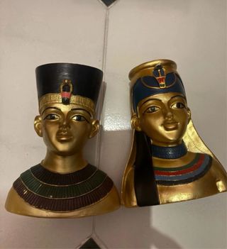 Figuras Portavelas Egipcias Doradas