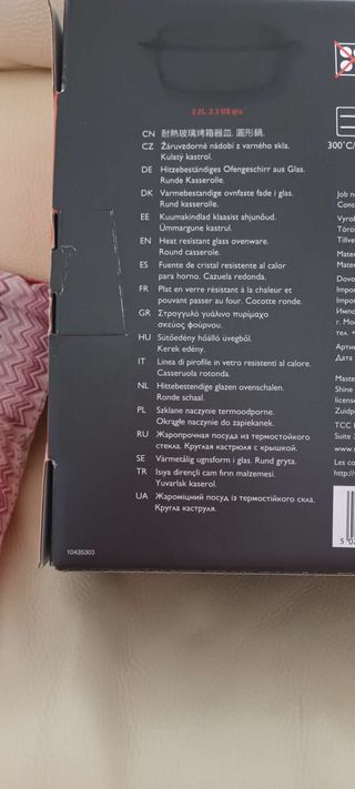 Casseruola MasterChef Vetro 2.2L Nuova