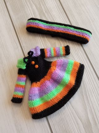 [HALLOWEEN]: Vestido a rayas y felpa - Blythe