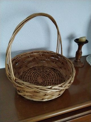 Cesta mimbre redonda 36cm diámetro y 14 altura