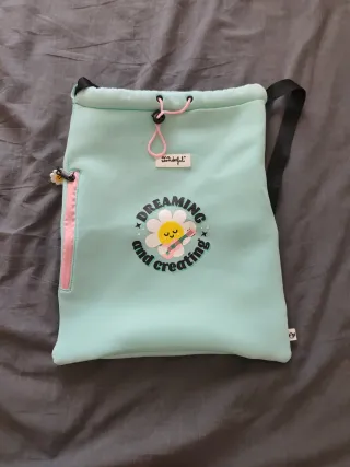 Mochila Mr. Wonderful mint y rosa. 