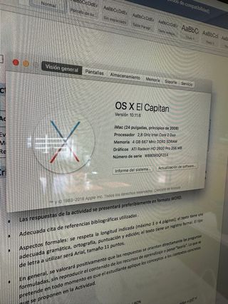 Apple iMac 24 2008 Plata