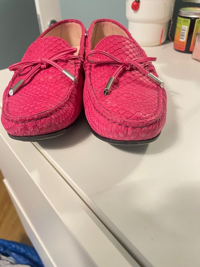 Mocassini Tod's Pelle Effetto Serpente Rosa