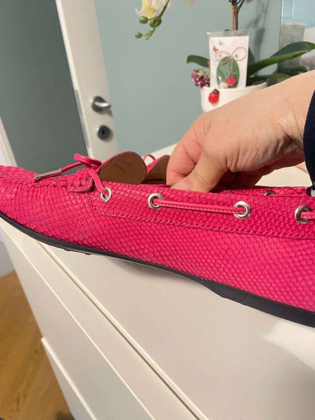 Mocassini Tod's Pelle Effetto Serpente Rosa