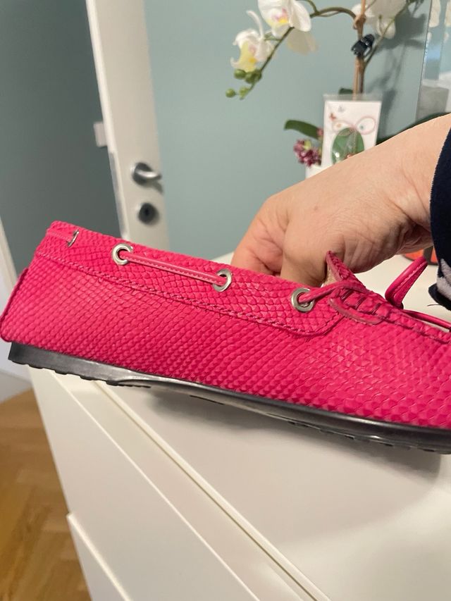 Mocassini Tod's Pelle Effetto Serpente Rosa