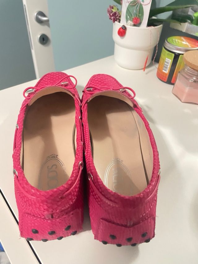 Mocassini Tod's Pelle Effetto Serpente Rosa