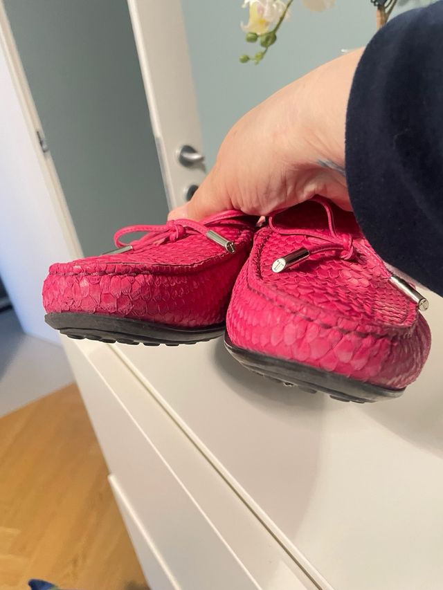 Mocassini Tod's Pelle Effetto Serpente Rosa