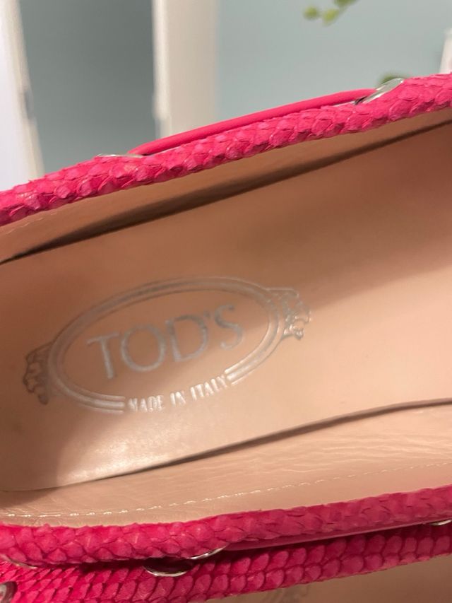 Mocassini Tod's Pelle Effetto Serpente Rosa